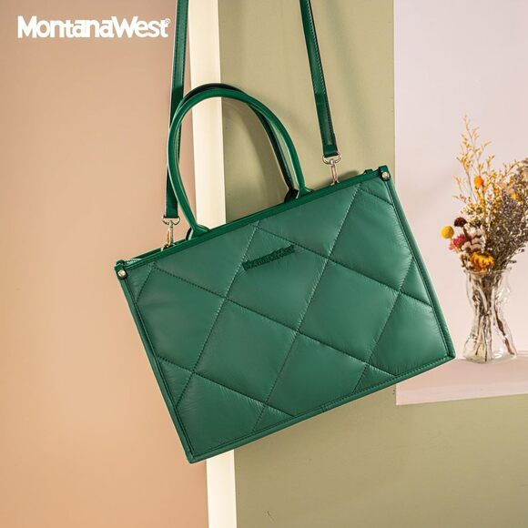 Chic Oversize Puffy Bag For Top Handle Quilted Designer Satchel Christmas - Picture 2 of 6